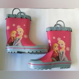 Disney Pink and Light Blue Frozen Character Rain Boots